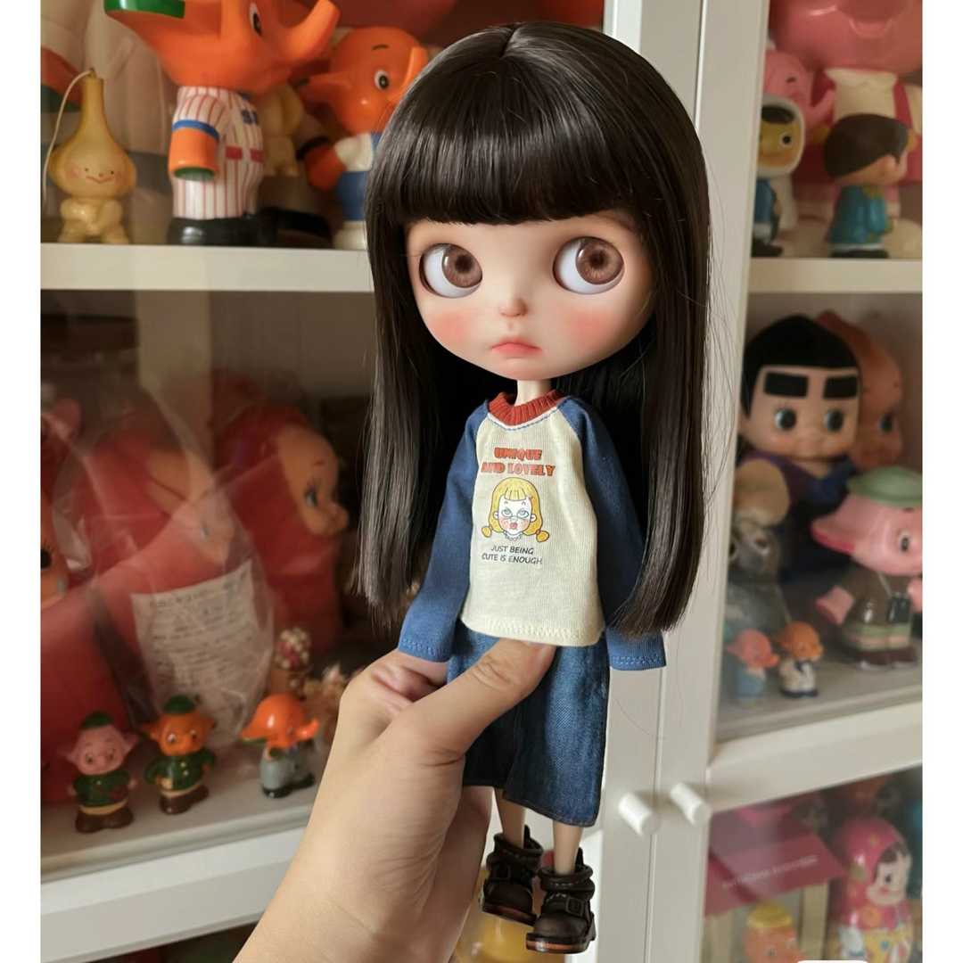 カスタムブライス 海外作家様 ナチュラルメイク 自然 シンプル 黒髪