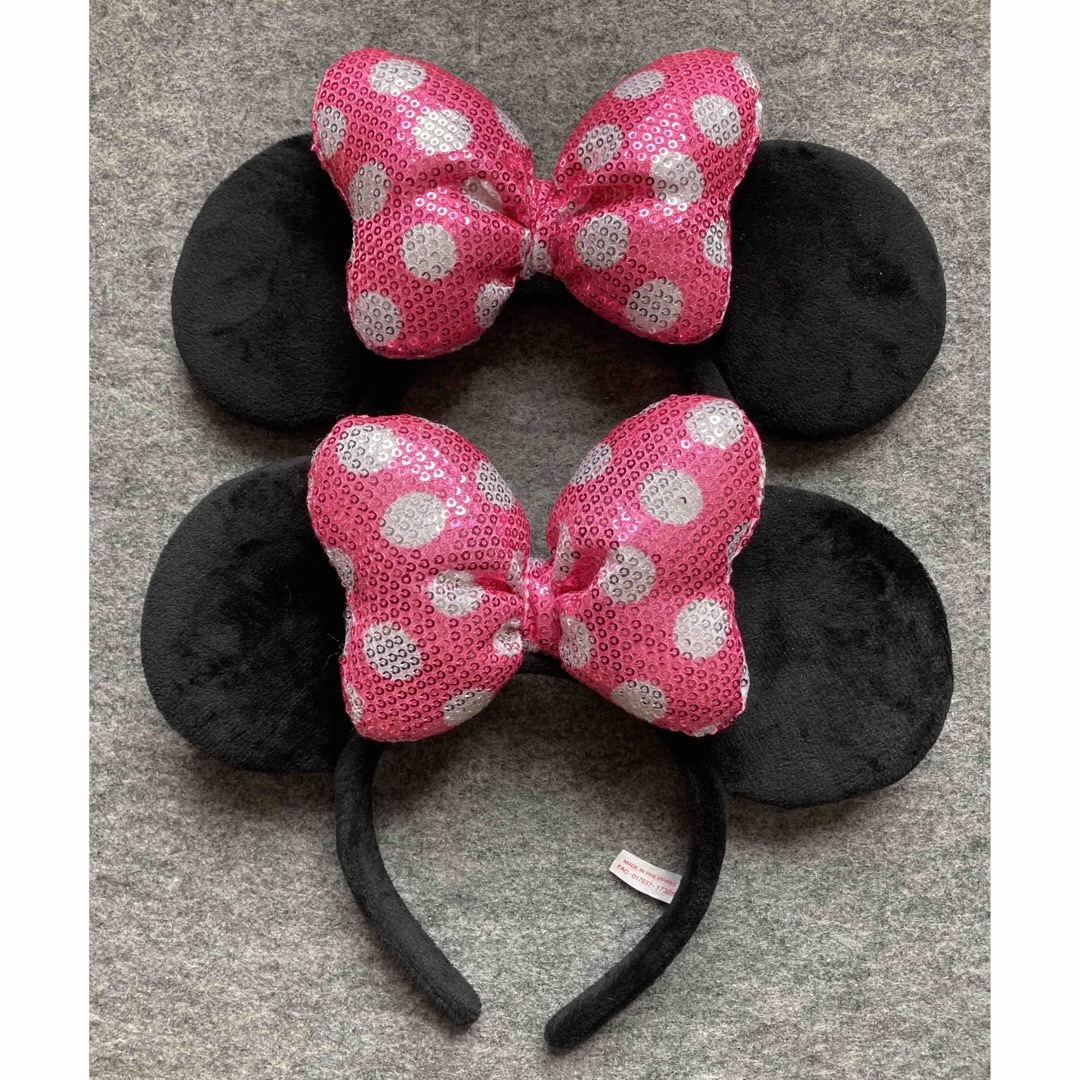 Disney - ディズニー カチューシャ スパンコール リボン ピンク ミニー