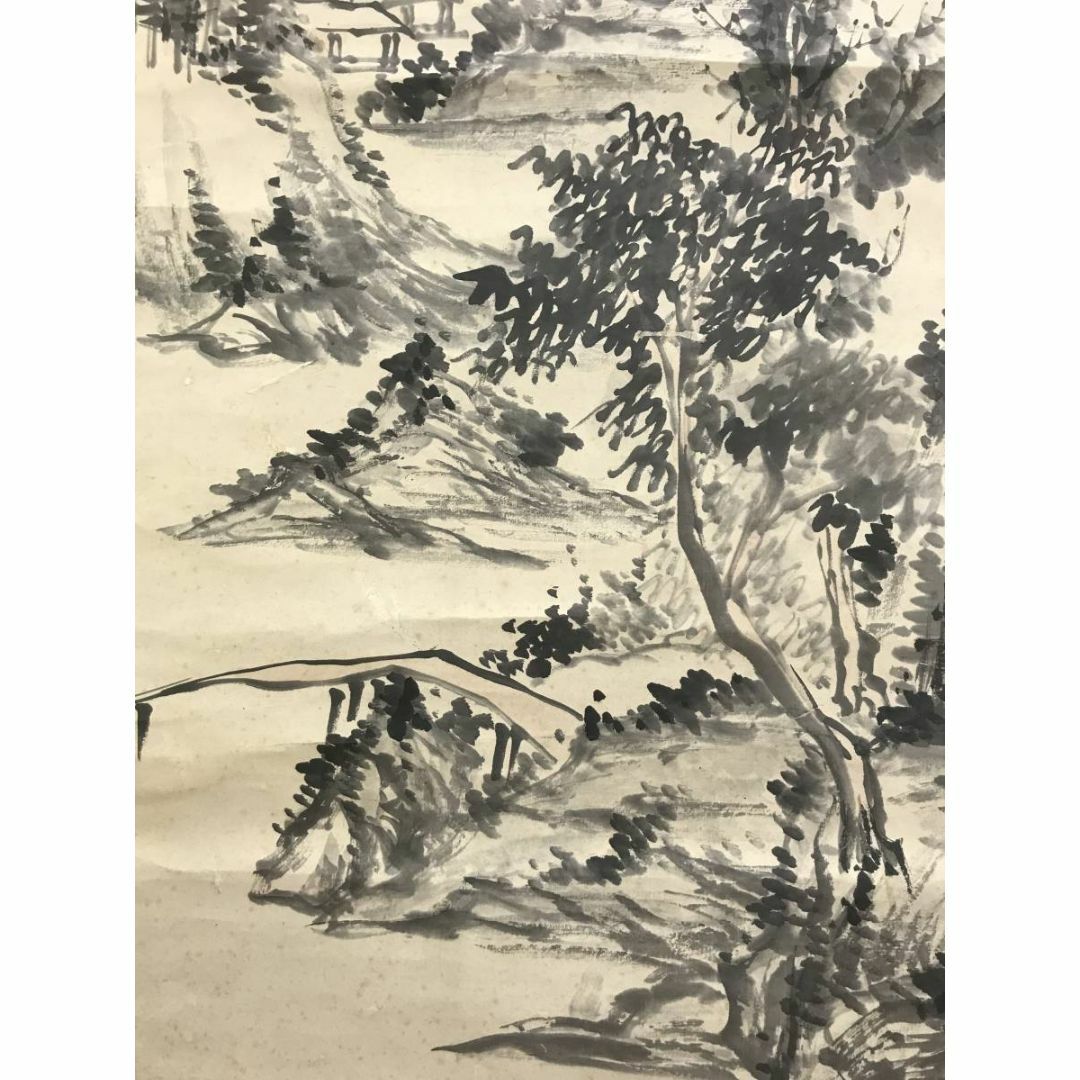 真作】日根野対山/長夏雲煙/夏山山水図/山水図/掛軸/名家伝来/AC-683