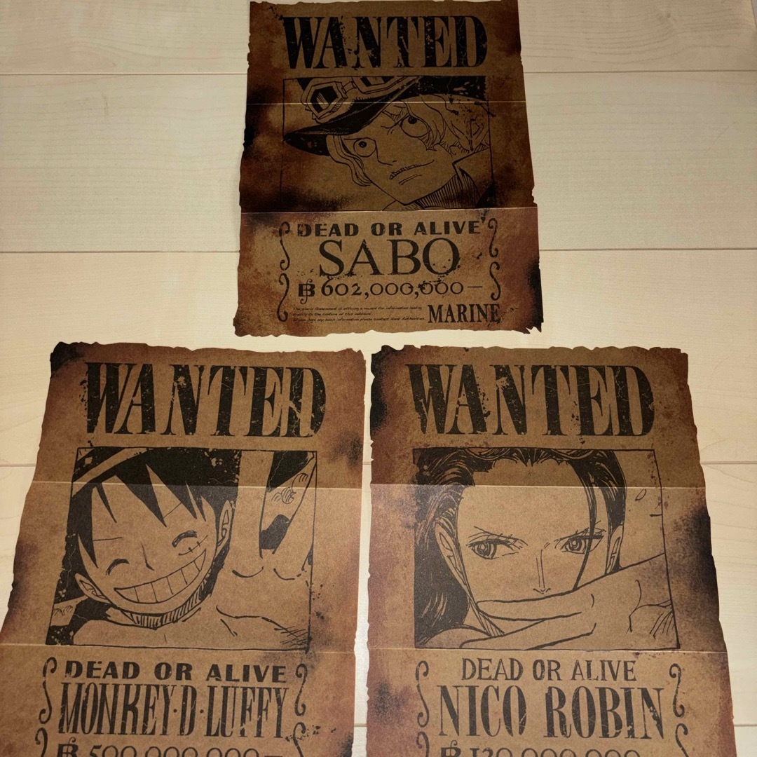 ONE PIECE - ワンピース・マガジン 付録 手配書 3枚セット ルフィ サボ