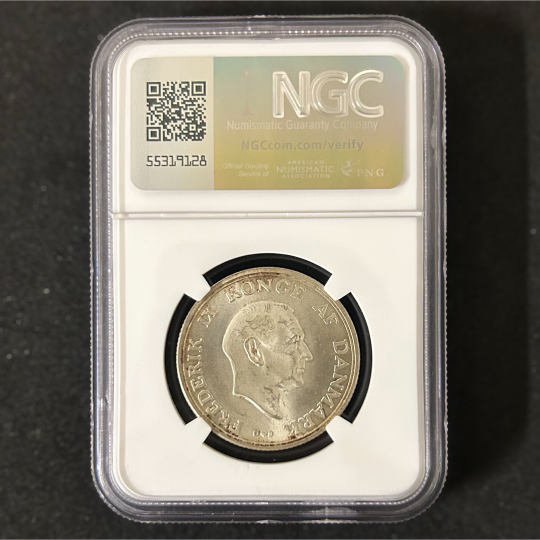デンマーク 2クローネ 1958 【NGC MS64】 世界コイン