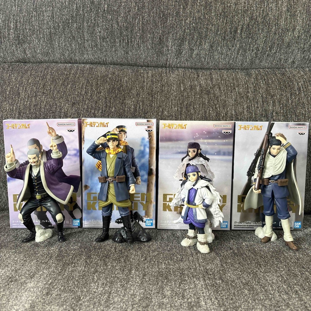 BANDAI - ゴールデンカムイ、フィギュア、杉元、アシㇼパ、尾形、白石