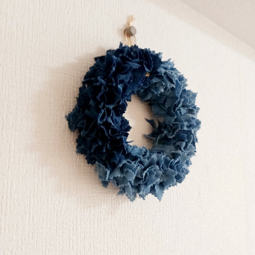藍染の布リース X'masリースの通販 by ポンタ's shop｜ラクマ