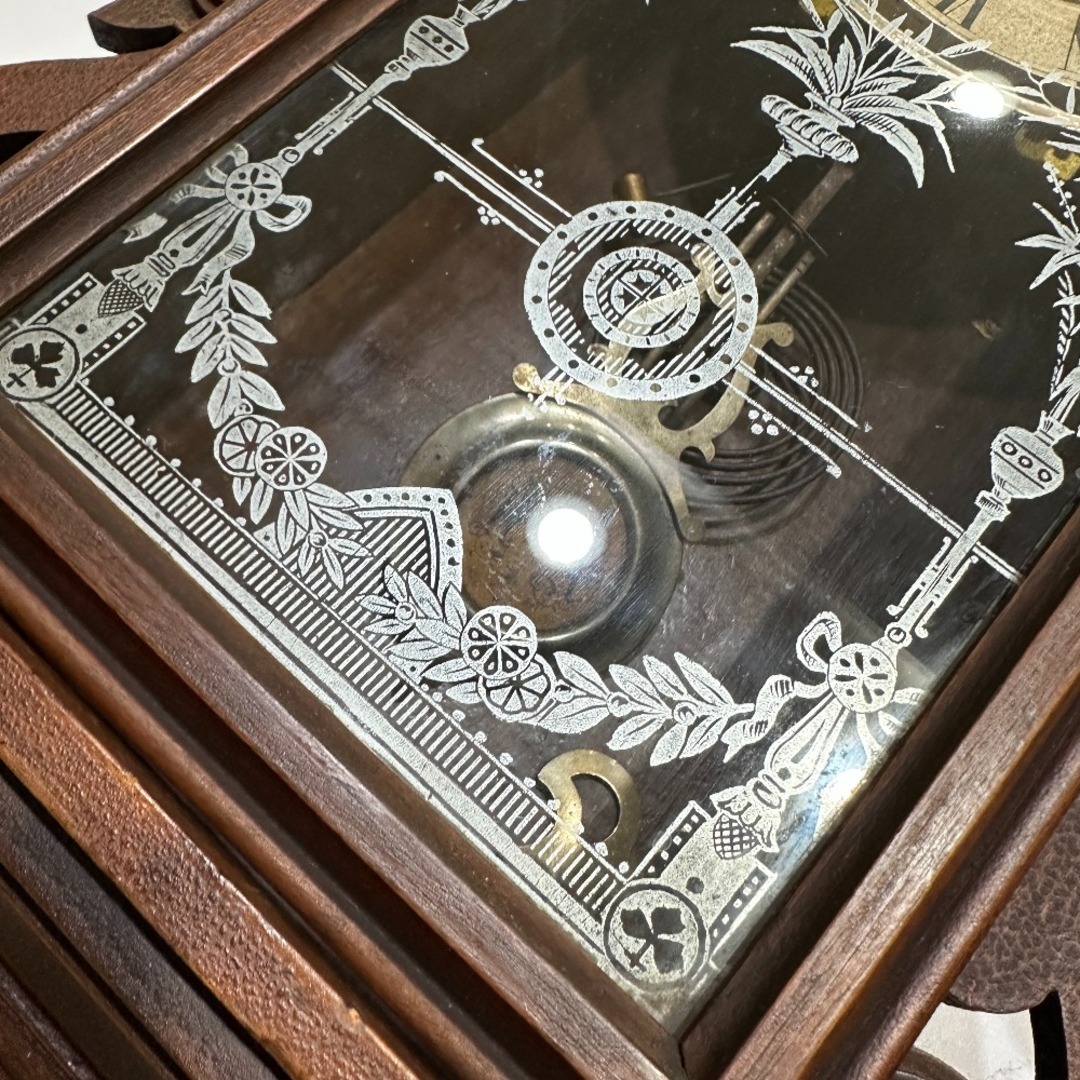 アンソニア 涙の雫 掛け時計 振り子時計 置時計 ウッド ブラウンの通販