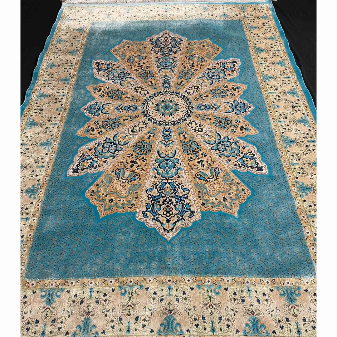 高級ペルシャ絨毯イラン・クム産総シルク手織り最高峰225万ノット