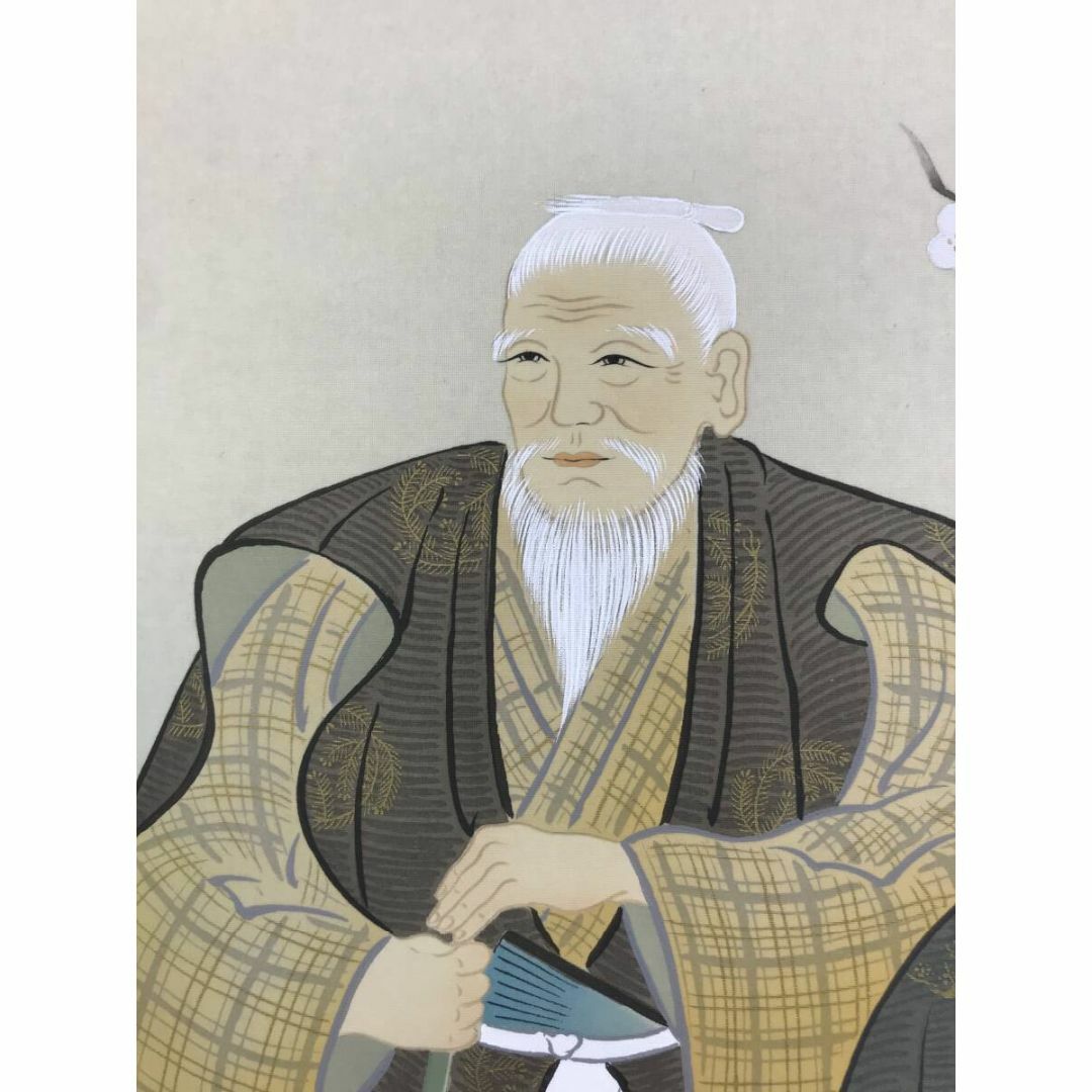 真作/河野秀峰/高砂図/祝掛軸/正月掛軸/人物図/掛軸☆宝船☆AG-65の