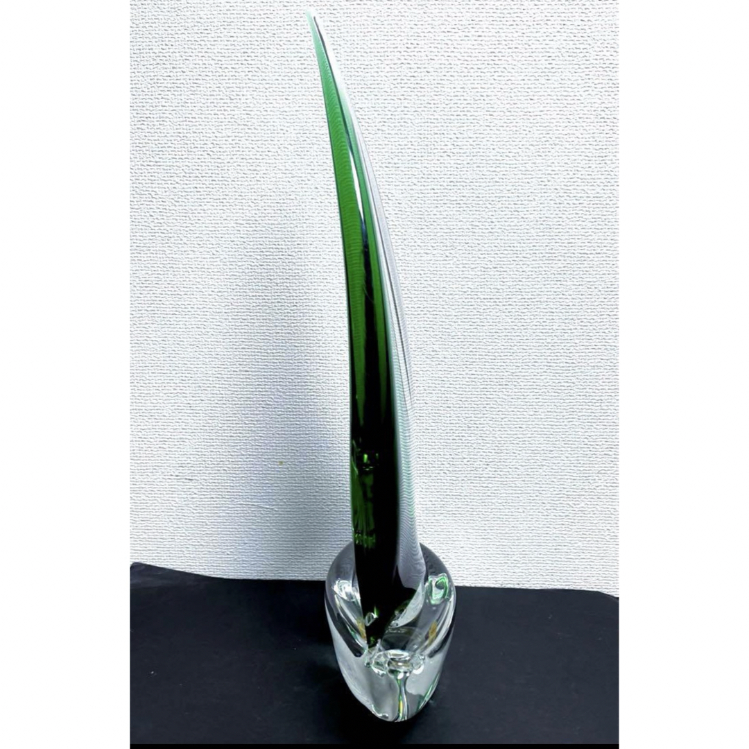 MURANOムラーノガラス イタリア製 ラージ 大型ヨット クリアグリーンの