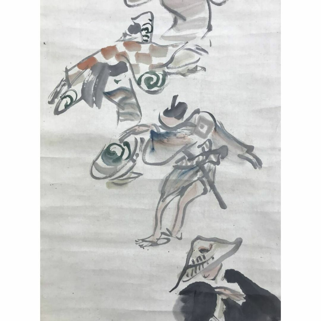 真作】安達半僊/林和靖山水画賛/山水図/鶴図/掛軸/名家伝来/AC-