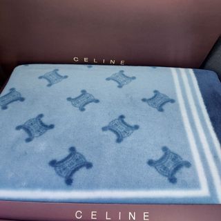 CELINE 青と白のシングル毛布140✖️200綿毛布 CELINE 青と白の