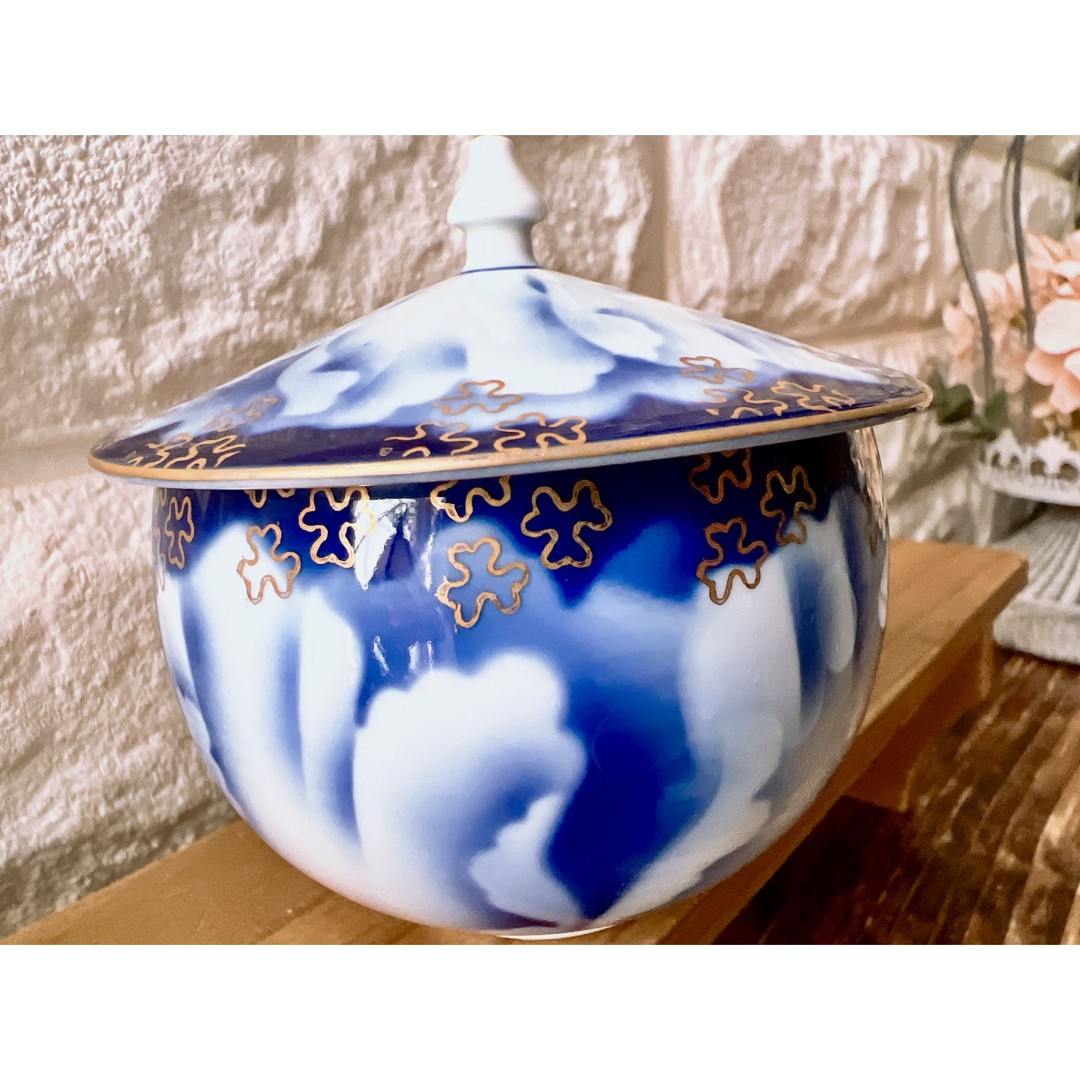 深川製磁 - 【深川製磁】 宮内庁御用達 牡丹金ミル 蓋付 湯呑茶碗 5客