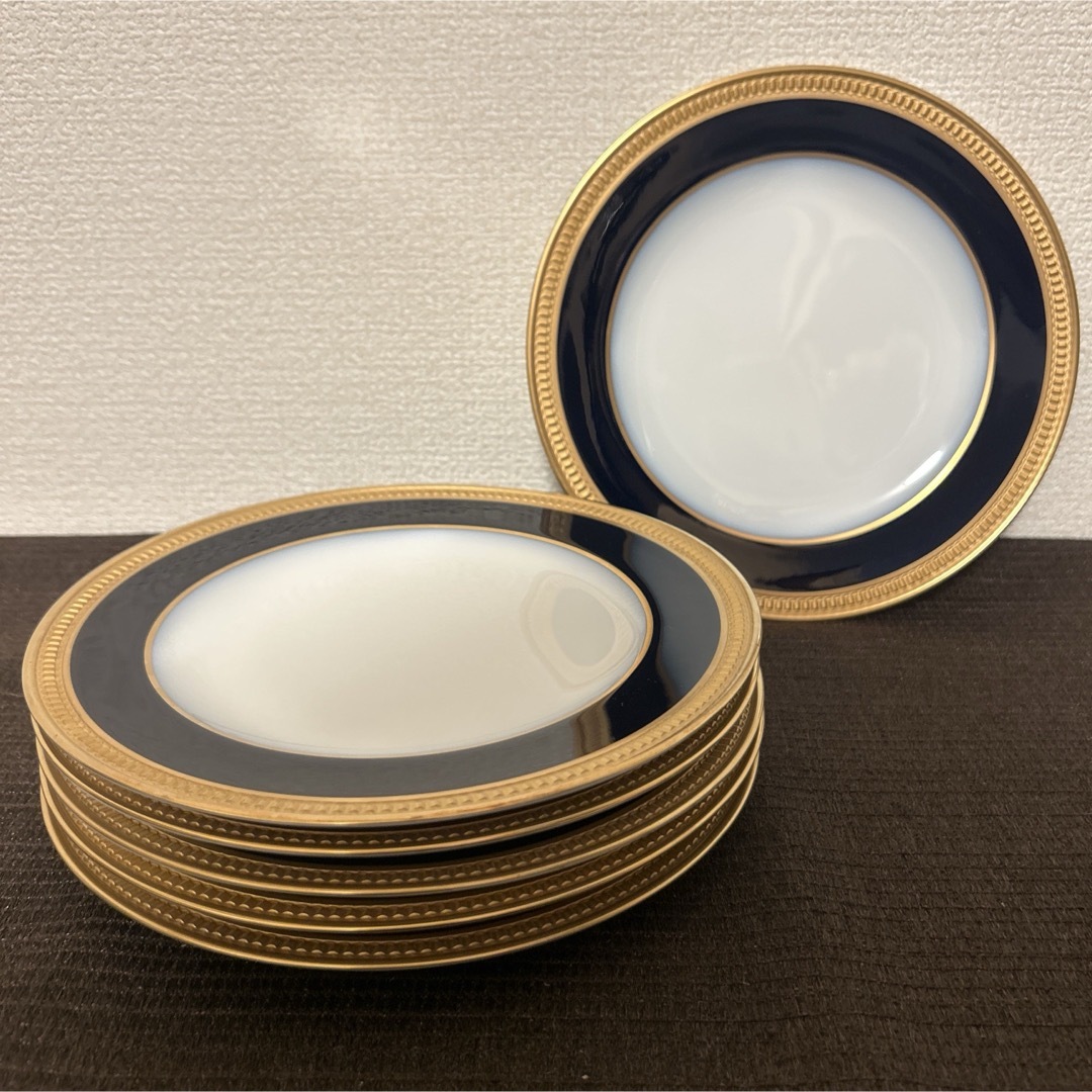 大倉陶園エンプレスローズ プレート6枚セット瑠璃