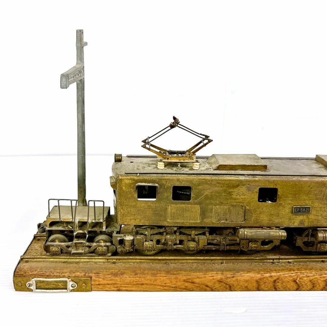希少】国鉄EF58 21号機 電気機関車模型／金属製・展示台＆架線柱