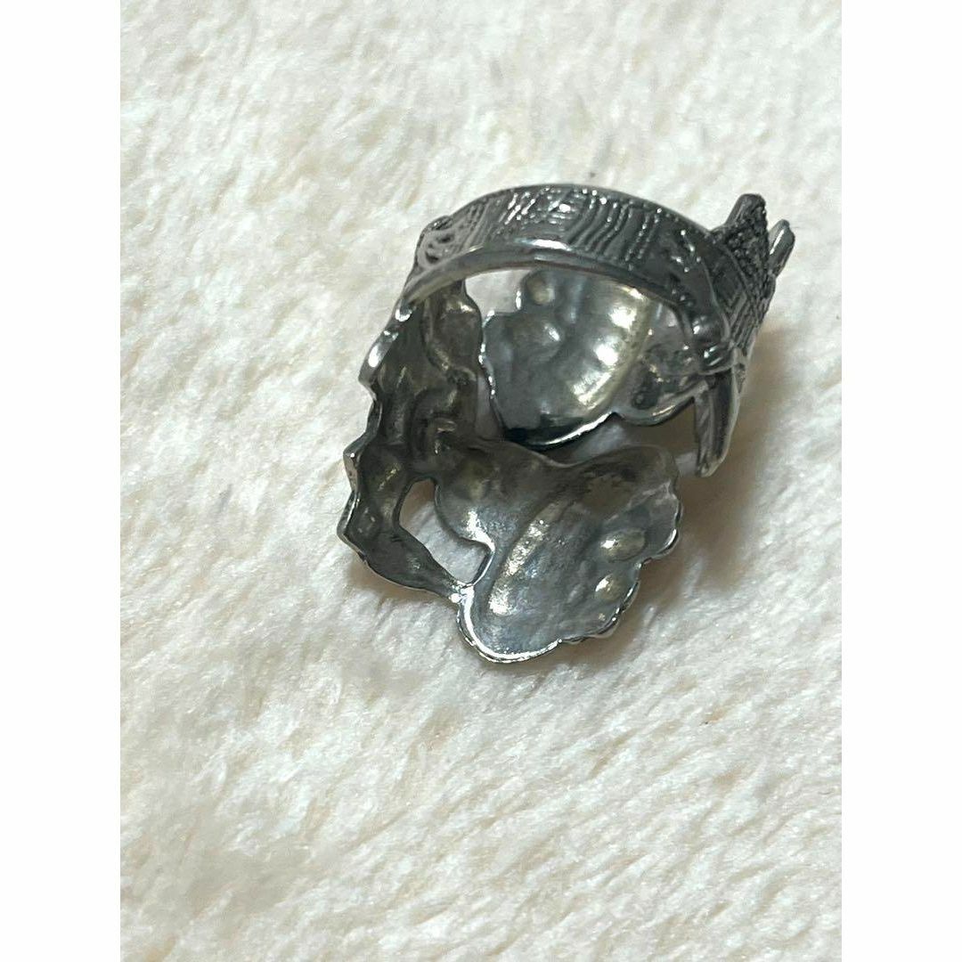 ヴィンテージ エスニック シルバー調リング 民族衣装モチーフ 約13号