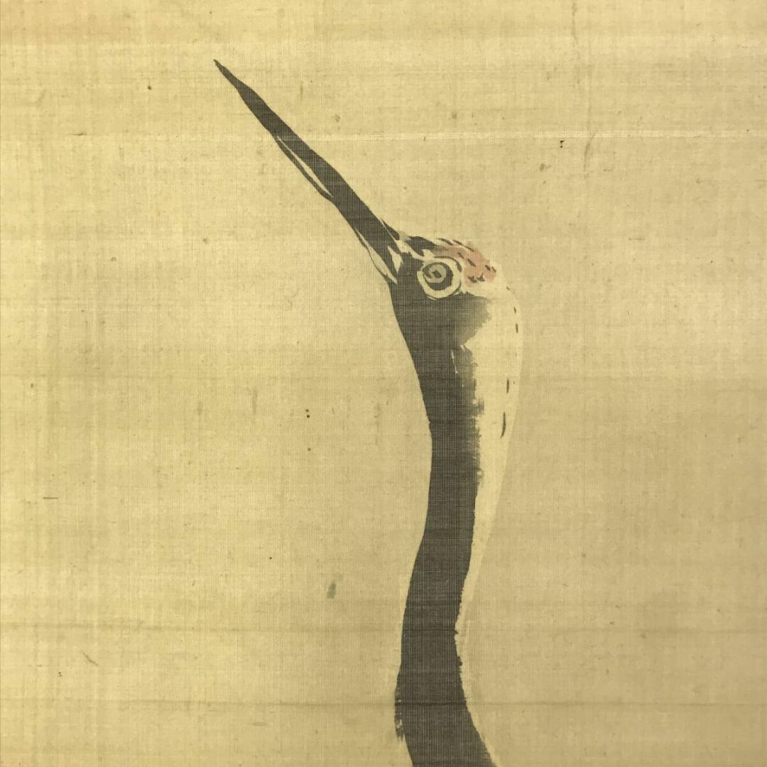 真作/狩野探幽/鶴図/双鶴図/対幅/祝/正月/花鳥図/掛軸☆宝船☆AJ-506の