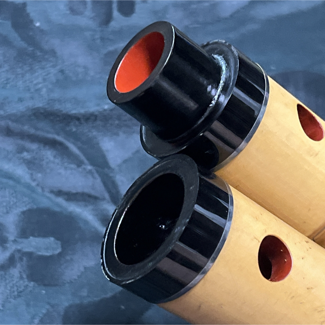 尺八 都山流 歌口銀縁 竹仙 一尺七寸管 銀三線 【音出し確認済み】の