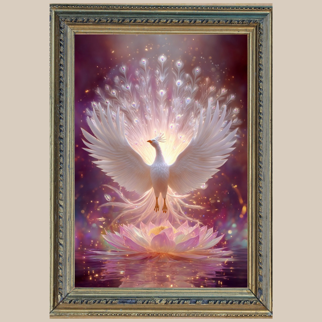 神聖なる再生✨白い鳳凰✨No.4【 開運•風水•絵画風•ヒーリングアート