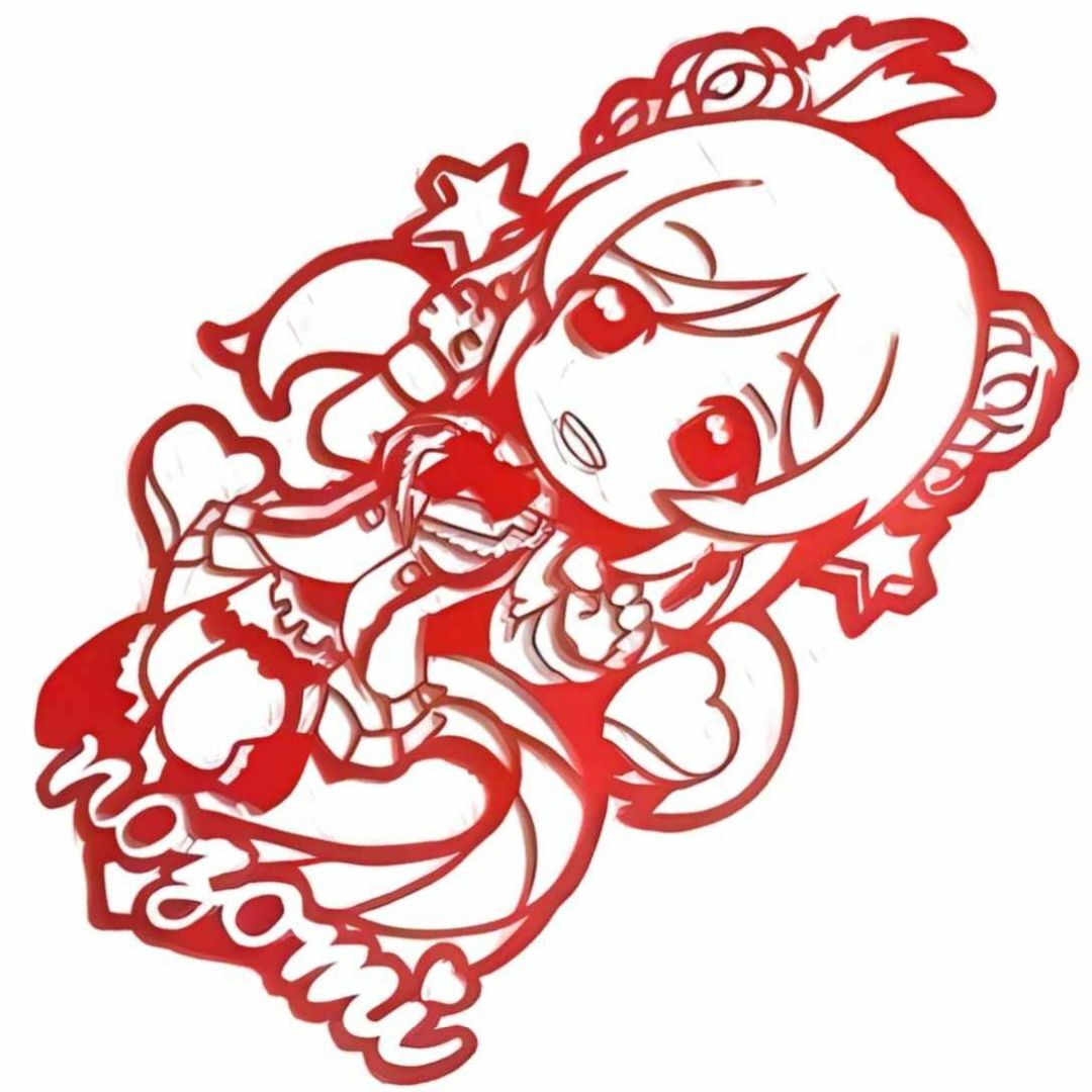 東條希 シール ラブライブ ステッカー 防水 車バイク 赤 国内30cm【残5