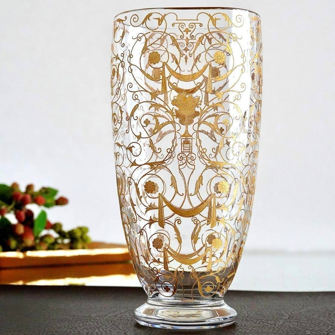 Baccarat - 希少☆オールドバカラ ミケランジェロ 花瓶 24金彩