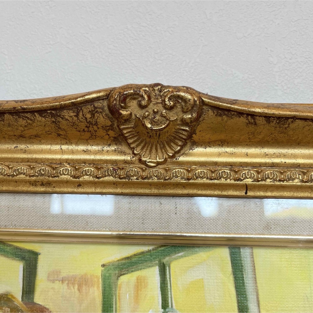 真作 肉筆油絵 窓辺のバラ 田崎順平 F6 額縁 花