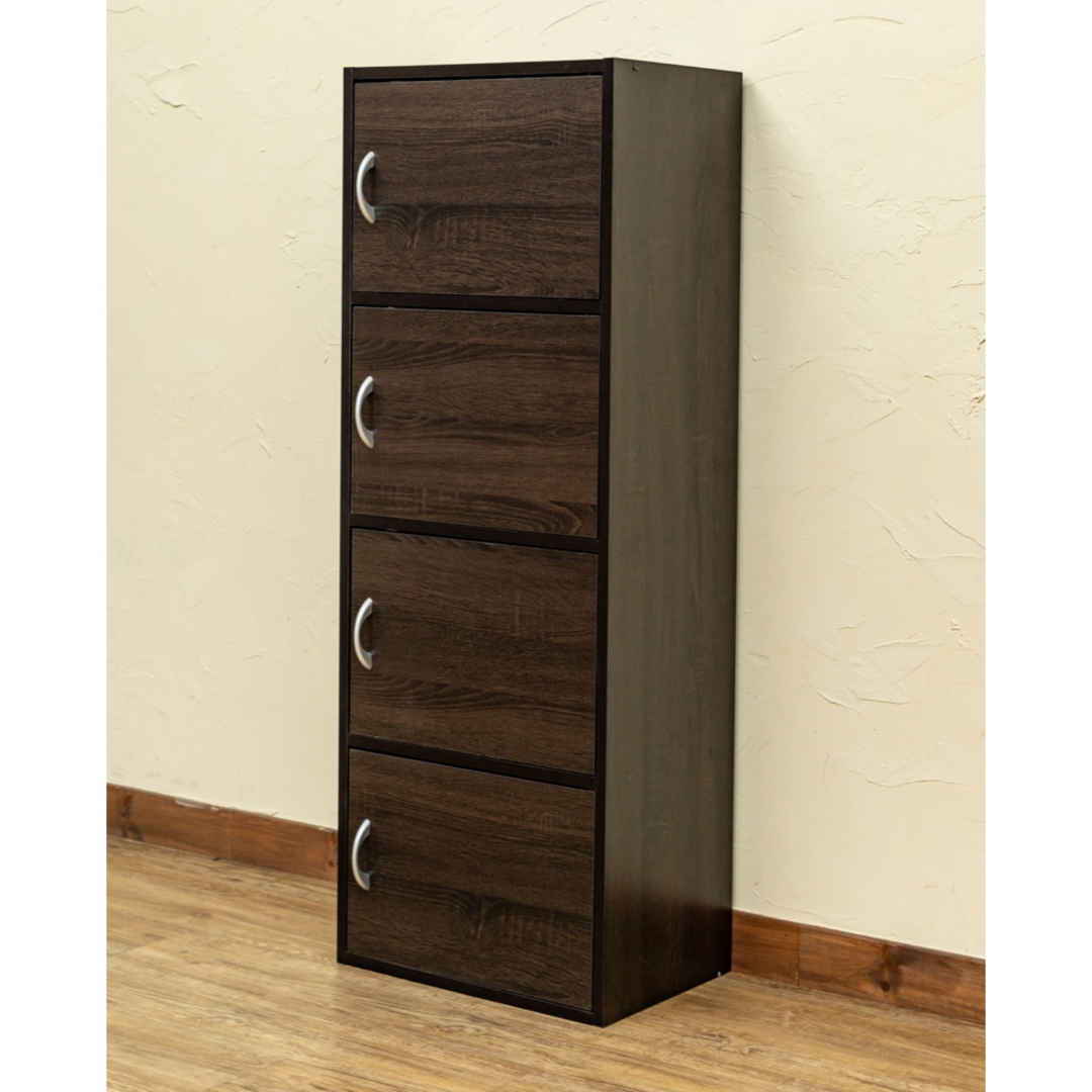 扉付きラック4段 ウォールナット（WAL）の通販 by Bellanc｜ラクマ