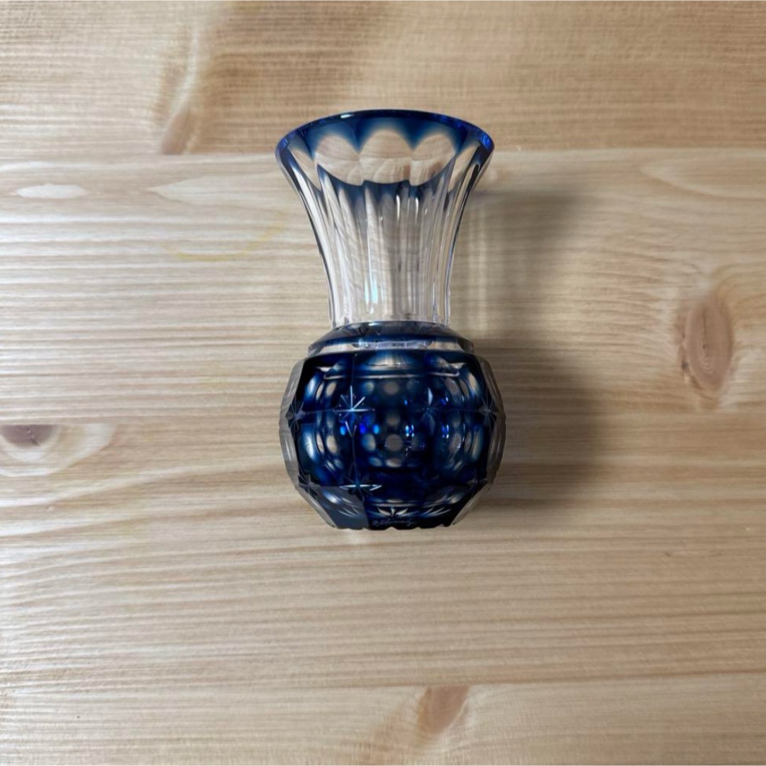 島津薩摩切子 花入れ 藍色の通販 by ももぴろ※2月12日〜17日は