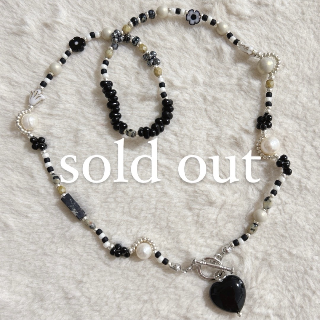 no.301／a´moureve ビーズネックレス ハンドメイド マンテル ビーズ