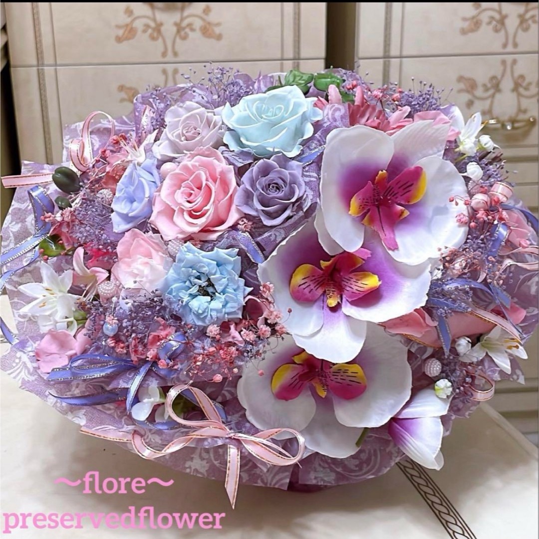 ✨大人気✨バラミックスプリザ＆胡蝶蘭（アーティシャルフラワー