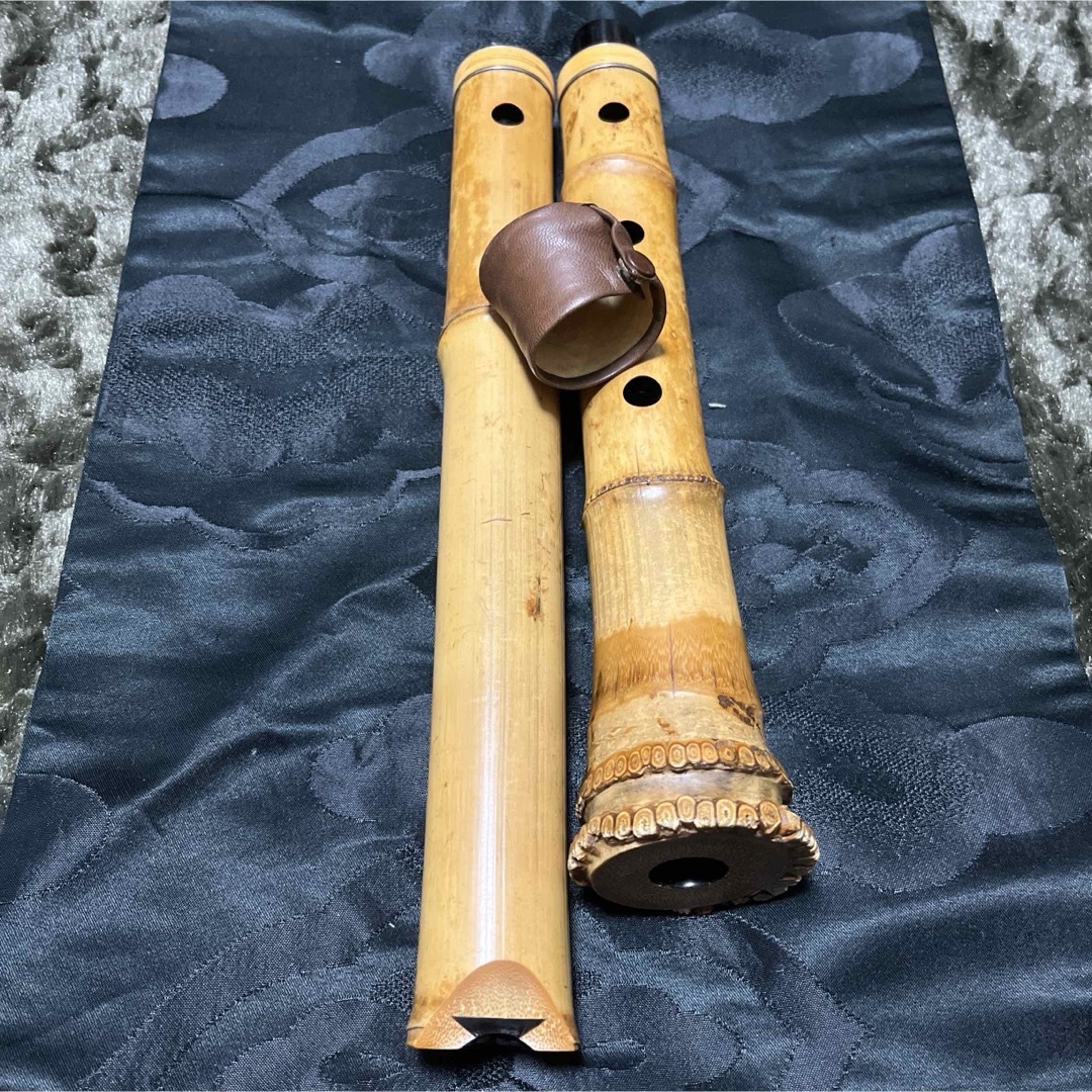 尺八 琴古流 在銘 二尺管 中継ぎ籐巻き銀三線 【音出し