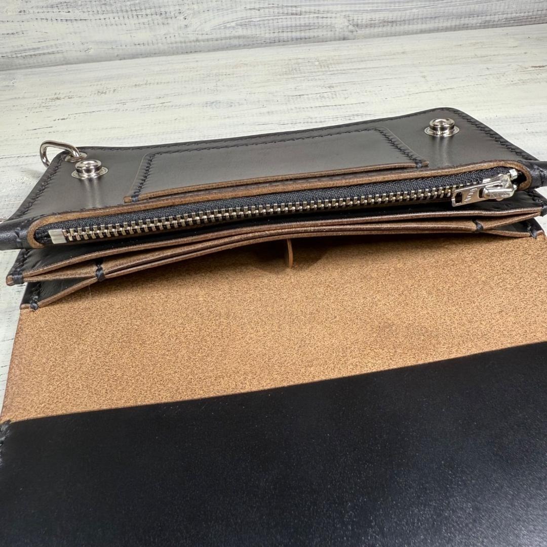 トラッカーウォレット ロング 3層】クロムエクセル 茶芯 TALON シルバー