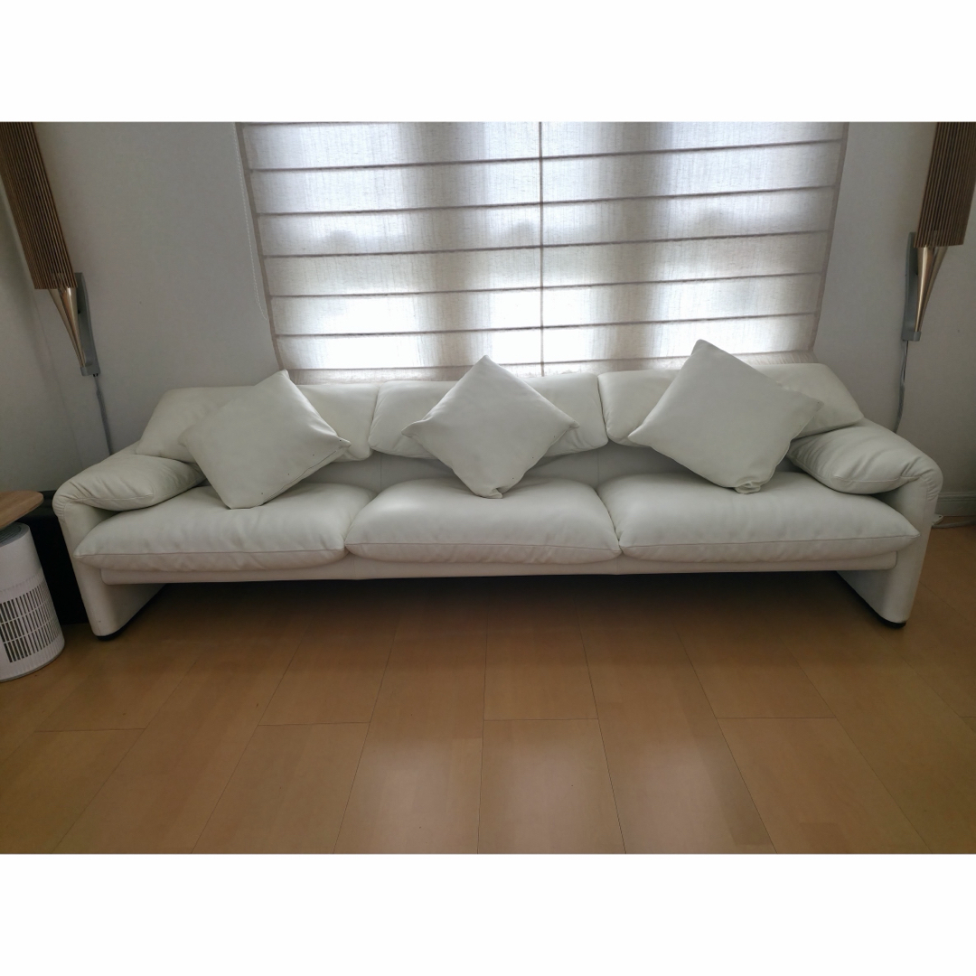 Cassina - Cassina】カッシーナ MARALUNGA 3人掛けソファ 白レザー