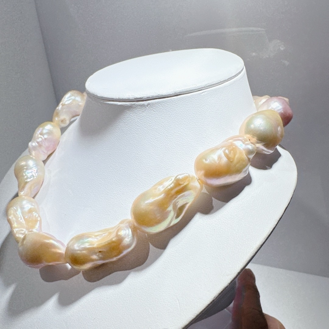 オイスターパール淡水パール美品オイスターパールネックレスNO25-2502