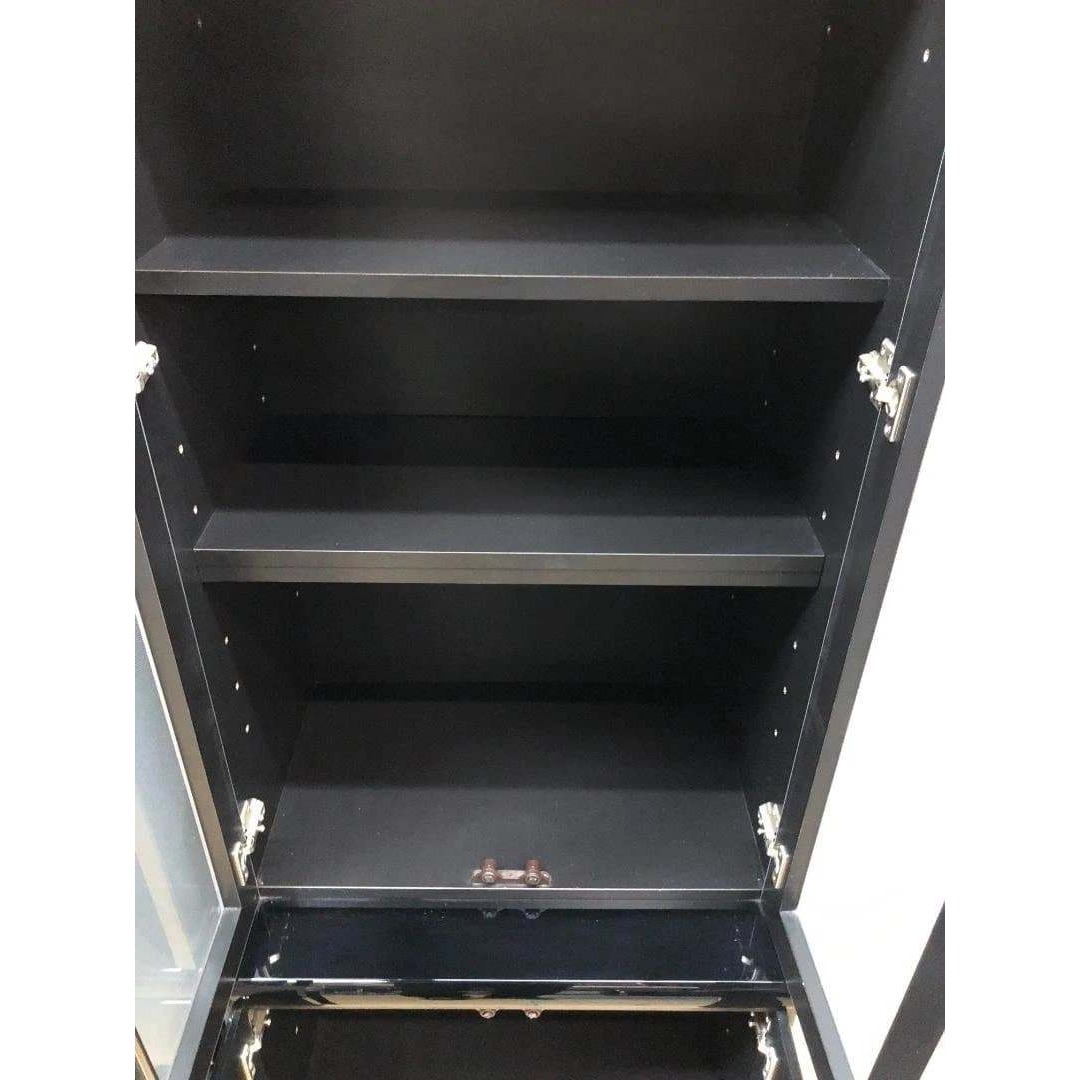 ニトリ - ニトリ コーラル 壁面収納 テレビボードブラック ガラス扉