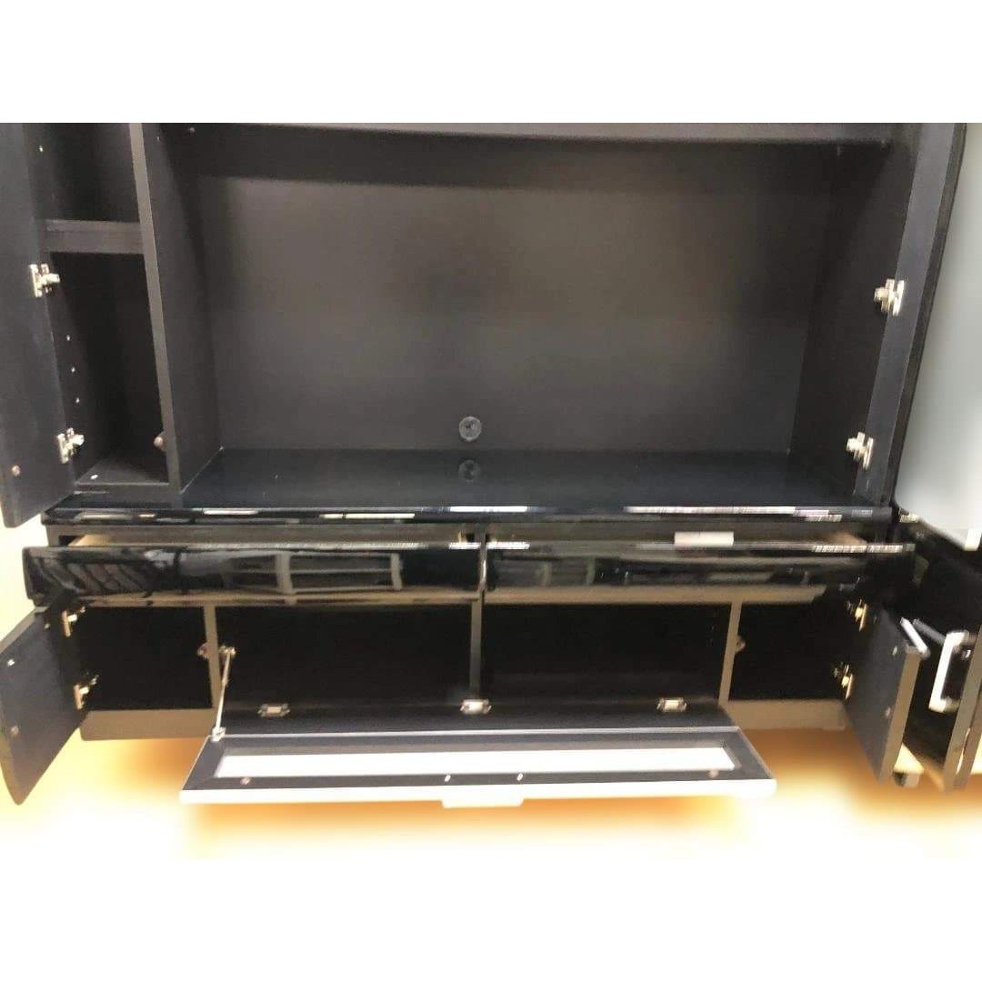 ニトリ - ニトリ コーラル 壁面収納 テレビボードブラック ガラス扉