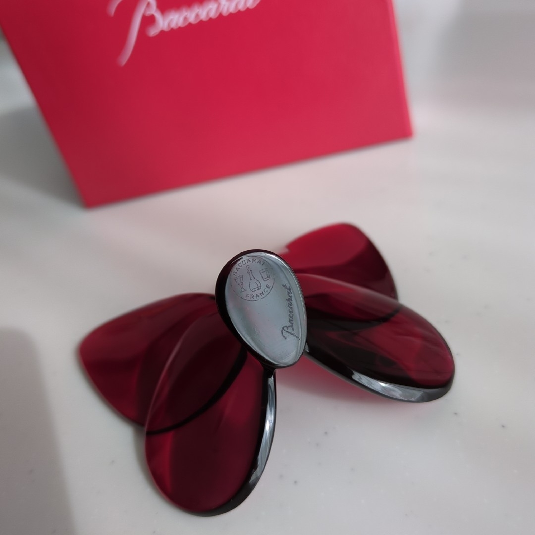 Baccarat - バカラ ラッキーバタフライ パピヨン 赤 レッド 置き物