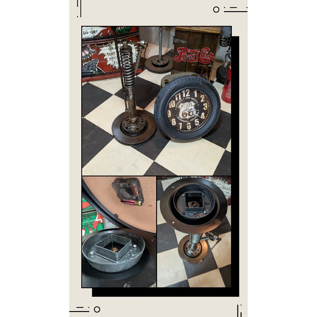 インダストリアルインテリア ガレージテーブルスタンド テーブル