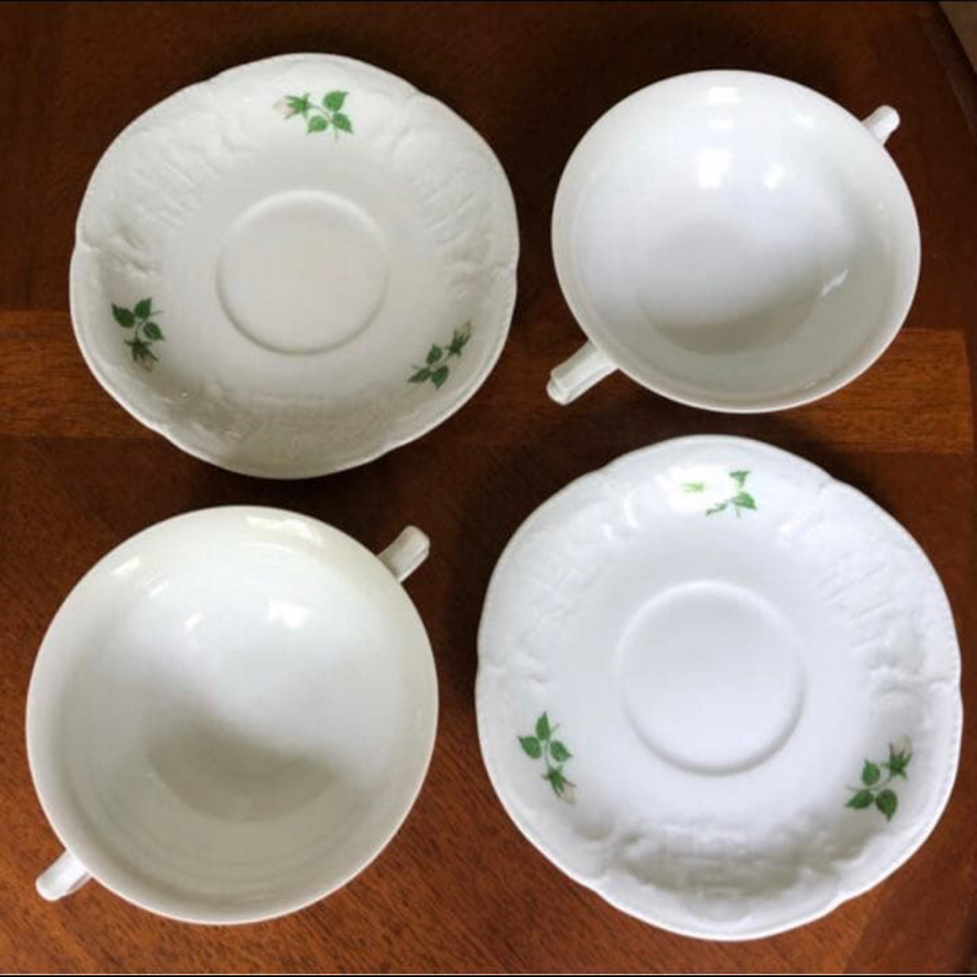 Rosenthal - 【レア美品】ローゼンタール☆ホワイトローズ☆スープC/S