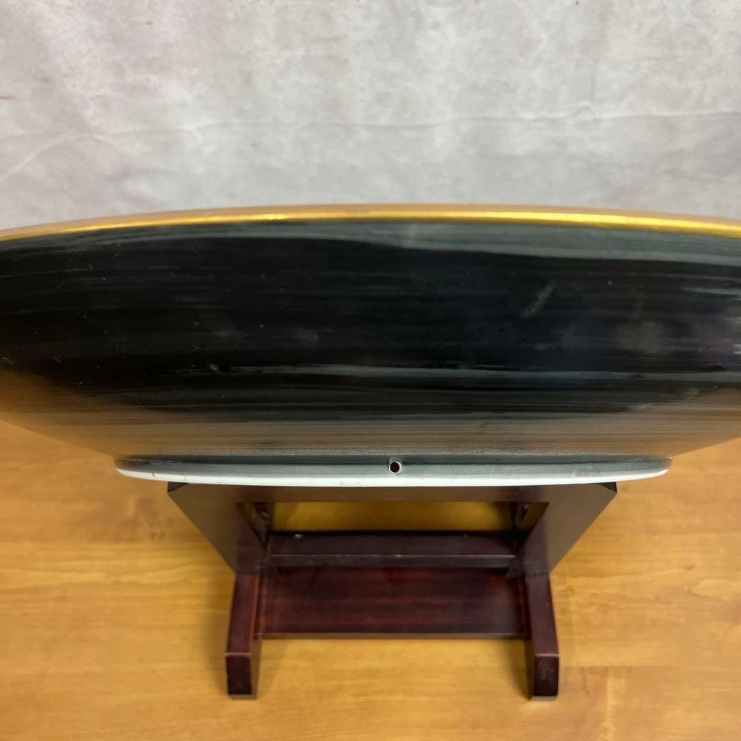 有田焼 15号飾皿 赤濃梅 泰明窯 飾り皿 直径47cm 台座付き