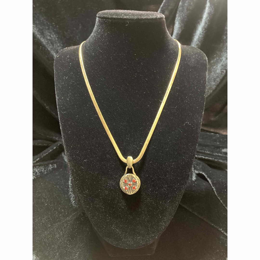 ㉕ラウンドアラベスクペンダント チェーン付き 真鍮