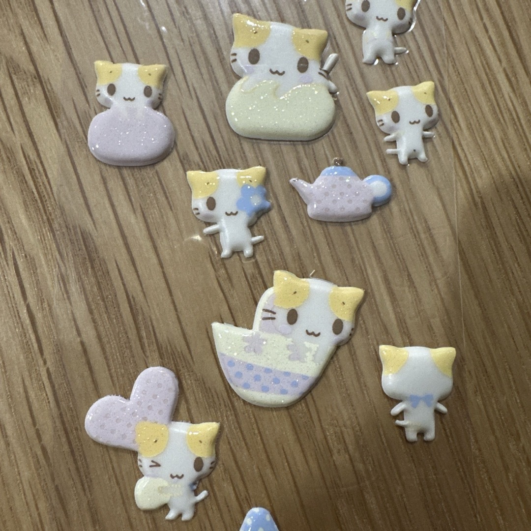 平成レトロ マシュマロみたいなふわふわにゃんこ ぷっくりシールの通販