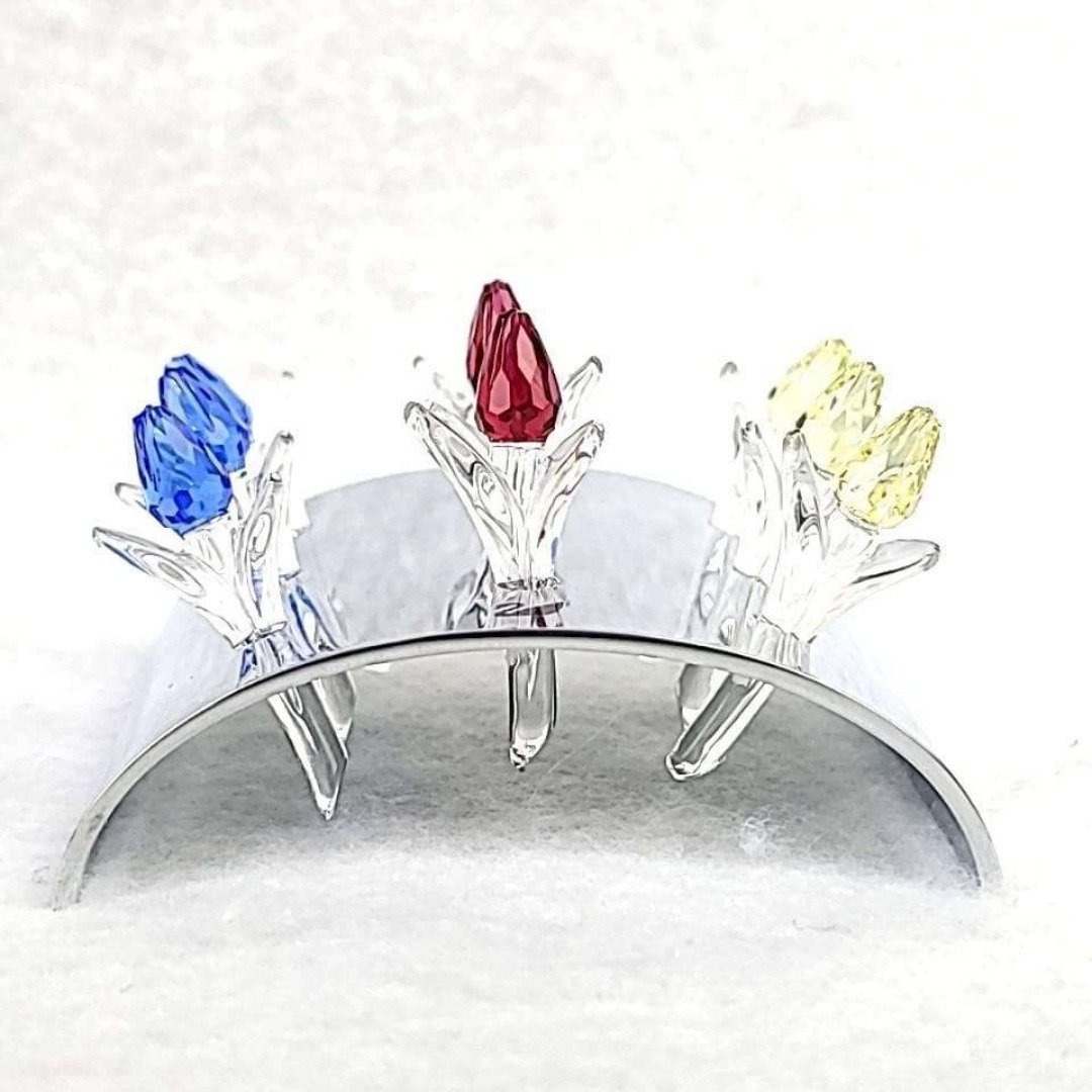 SWAROVSKI - ○未使用級▽スワロフスキー ミニチューリップ 3色 赤 青