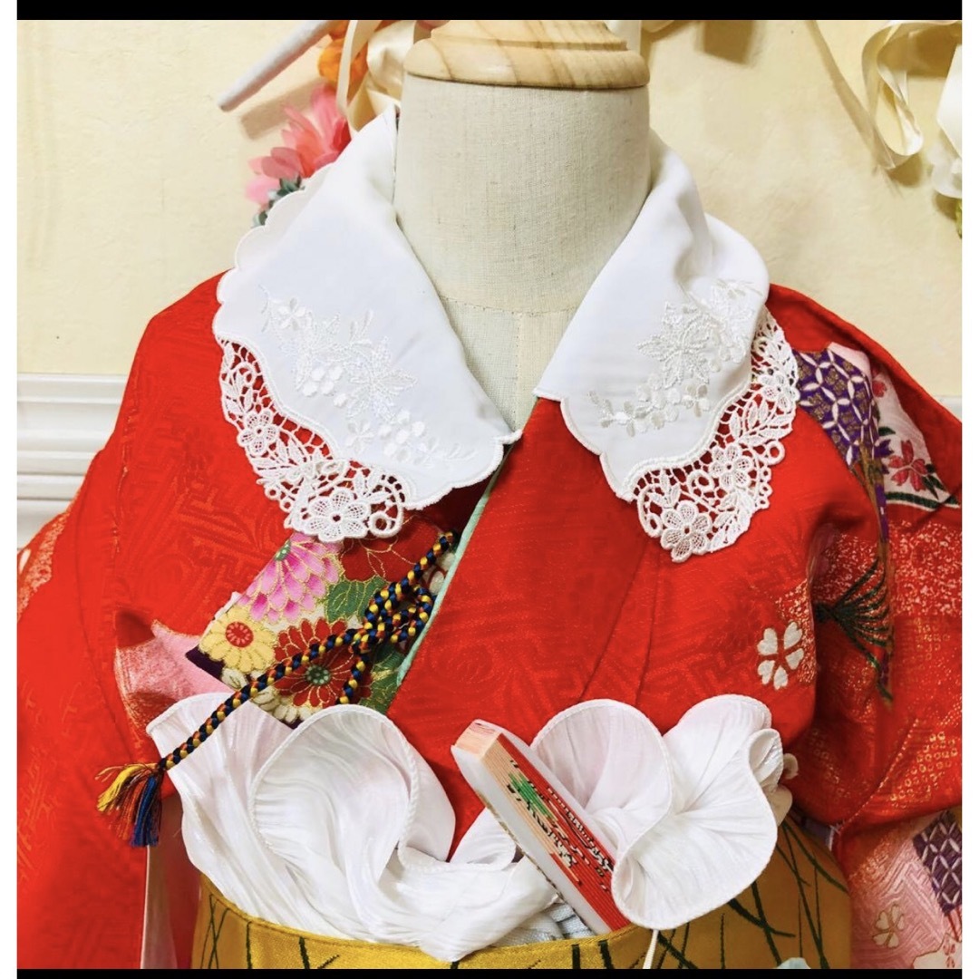 豪華7歳完全フルセット⭐︎人気赤地暈し絞り柄⭐︎花車金彩煌びやか