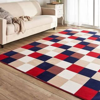 VINTAGE - VHC ゴブラン織 ヴィンテージラグ 赤 メダリオン 両面配色