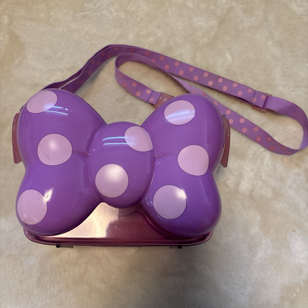 紫 ディズニー ポップコーンバケット リボン 水玉 ドット ミニー