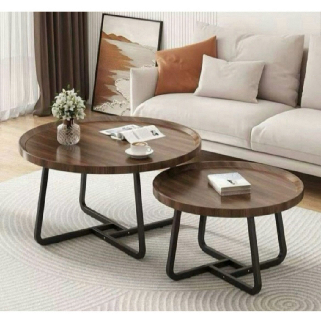 VEEZHA ネストテーブル ローテーブルおしゃれ マルテーブルコーヒー