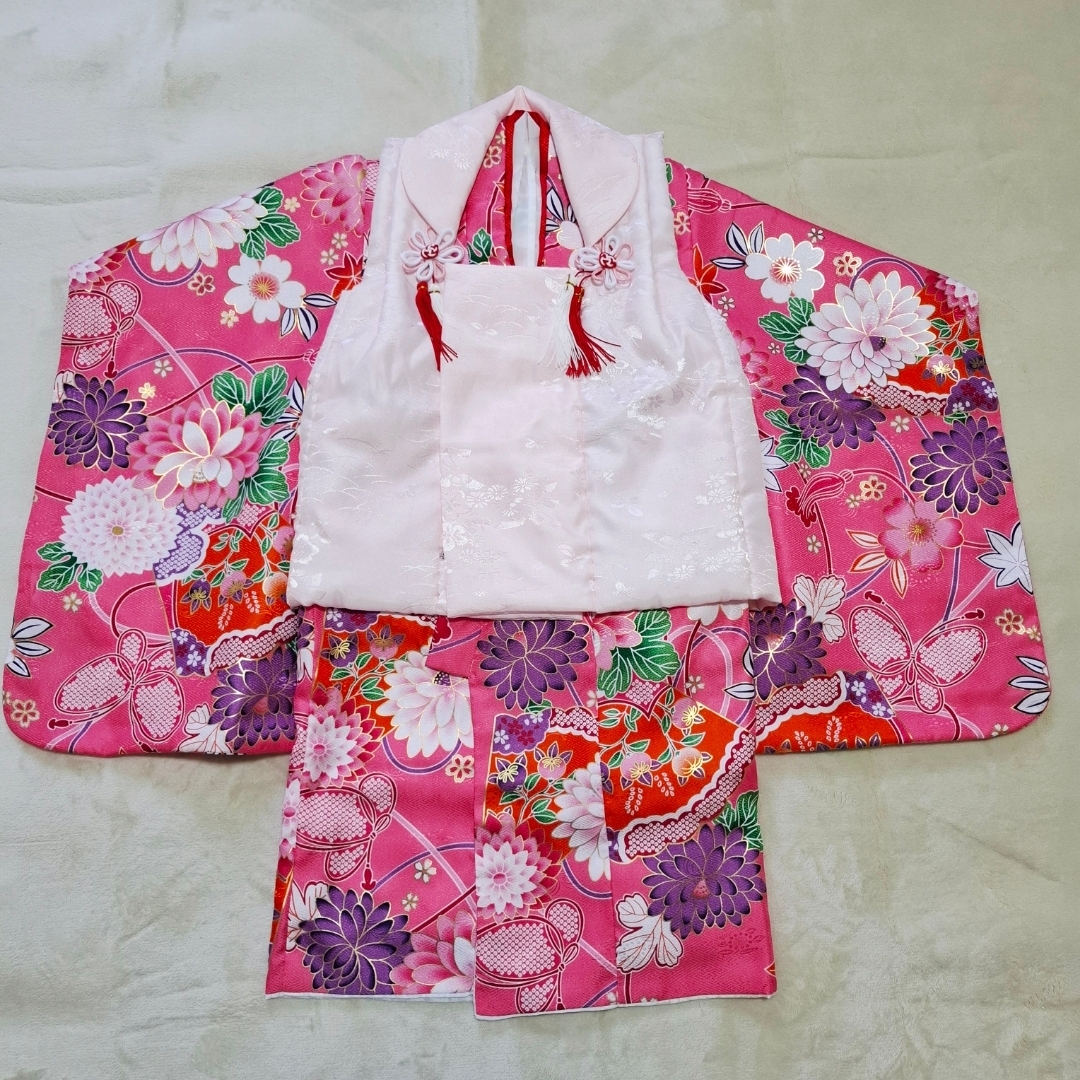 KYOETSU - 極美品【箱つき8点セット】七五三 子供用 花柄 ピンク 着物