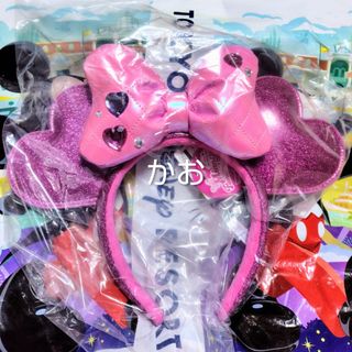 Disney - ディズニー カチューシャ ミニー ビッグリボン 水玉 水色 紫