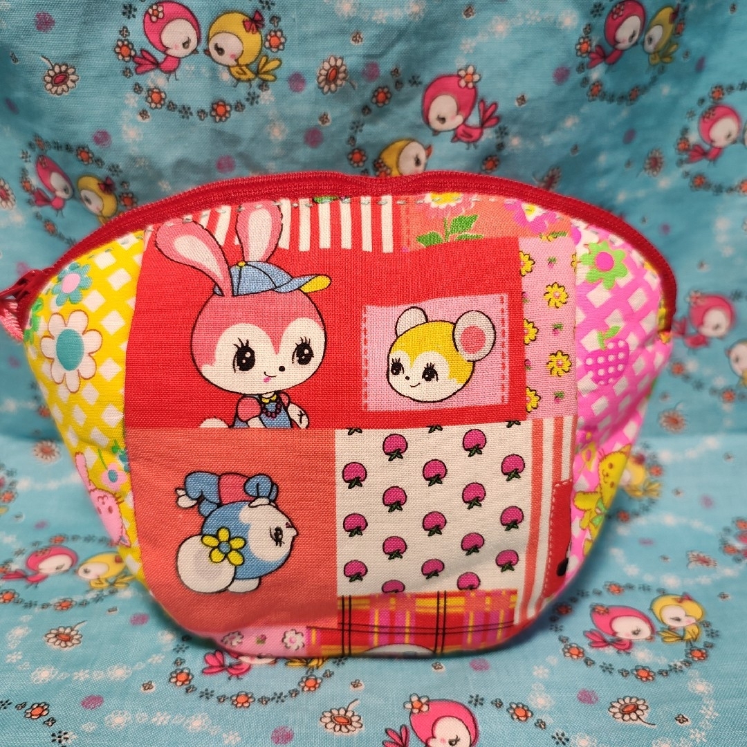 42A-5昭和レトロ♥ハニーチューンピンクス ファスナーポーチレトロ