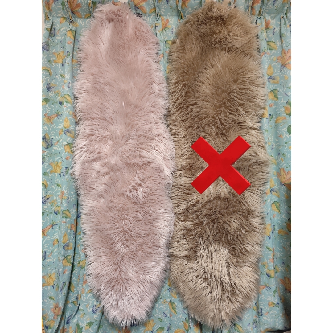 フランフラン ファーモ ラグ M 1600×500 ライトピンク グレージュ