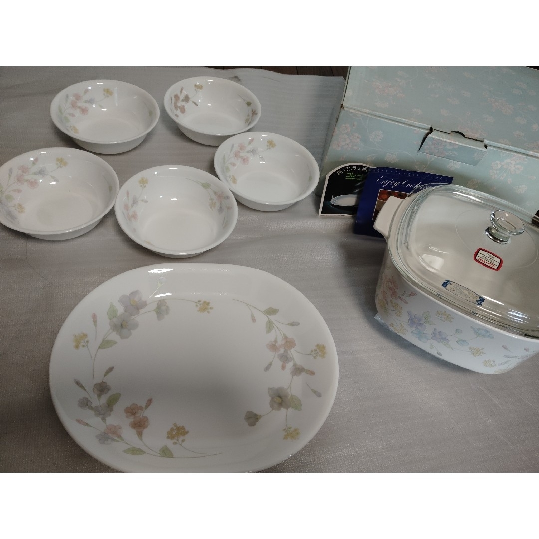 CORELLE - 未使用 コレール メイブルー 廃盤 プレート ボウル 鍋
