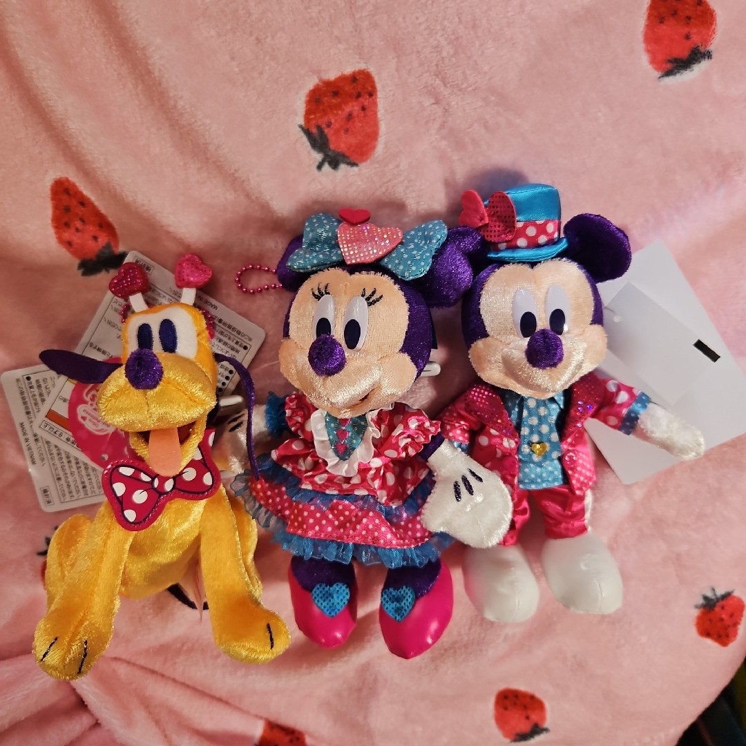 3体セット ミニパル ぬいぐるみバッジ ミッキー ミニー プルート